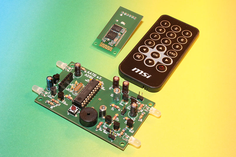 Picture: Circuit board, Bluetooth module and remote control