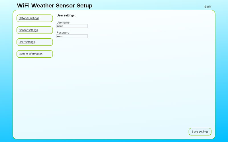 Screenshot: User configuration
