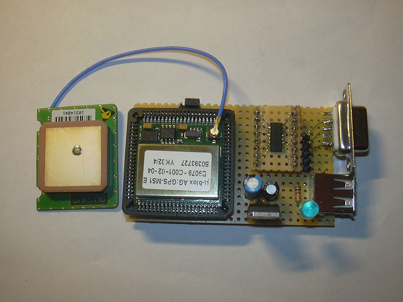 Picture: GPS module on breadboard