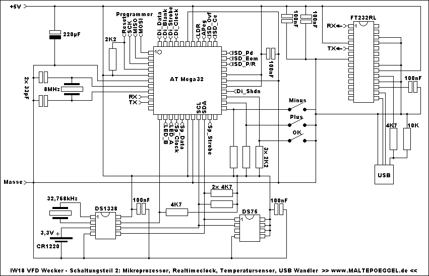 Picture: Circuit diagram microprocessor and peripherals
