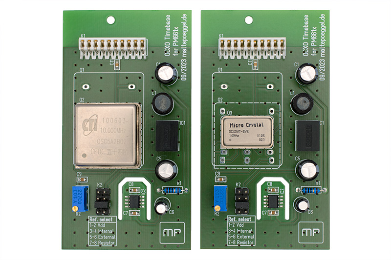 Picture: Circuit board of the new time base