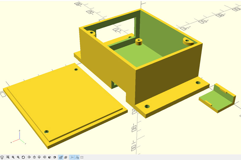 Screenshot: Gehäuse in OpenSCAD