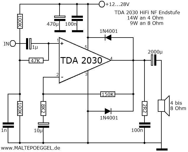 Picture: Circuit diagram TDA2030