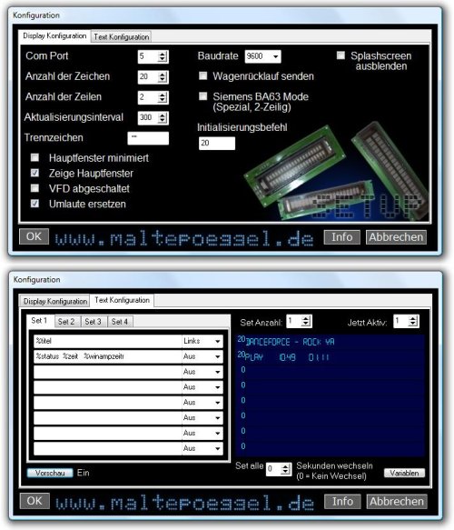 Picture: Configuration of the Winamp Plugin